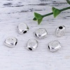 Picture of Zinc Based Alloy Spacer Beads Square Antique Silver Color About 8mm x 8mm, Hole: Approx 2.4mm, 50 PCs