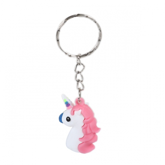 Picture of Slimy Gel Keychain & Keyring Horse Pink White 80mm, 2 PCs