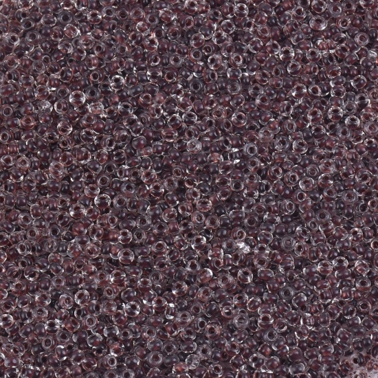 Picture of (Japan Import) Glass Seed Beads Round Transparency Inside Color Brown About 2mm x 1.5mm, Hole: Approx 0.8mm, 100 Grams (Approx 80 PCs/Gram)