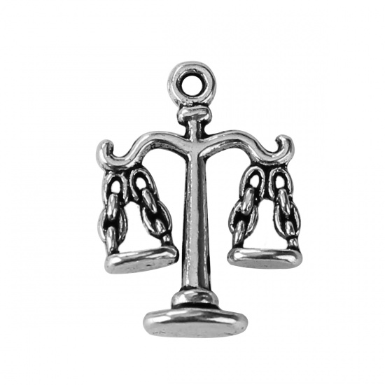 Picture of Zinc Based Alloy Charms Balance Antique Silver 22mm( 7/8") x 16mm( 5/8"), 30 PCs