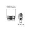 Image de Perles en Alliage de Zinc Colonne Argent Vieilli 6.7mm x 3.8mm, Taille de Trou: 1.2mm, 200 Pcs
