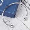 Picture of 304 Stainless Steel Open Cuff Bangles Bracelets Silver Tone Round 17cm(6 6/8") long, 1 Piece