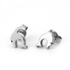 Immagine di 304 Acciaio Inossidabile Orecchini a Perno Tono Argento Delfino 7mm x 7mm, Posta / Filo Dimensione: (21 misura), 1 Paio