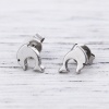 Immagine di 304 Acciaio Inossidabile Orecchini a Perno Tono Argento Delfino 7mm x 7mm, Posta / Filo Dimensione: (21 misura), 1 Paio