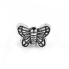 Picture of Zinc Based Alloy Spacer Beads Butterfly Animal Antique Silver 10mm x 8mm, Hole: Approx 0.7mm, 200 PCs