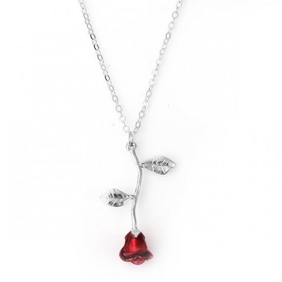 Immagine di Collana Rosa Argento Placcato lunghezza: 50cm- 47cm, 1 Pz