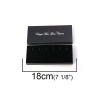 Picture of Paper & Velvet Jewelry Wine Glass Charms Gift Boxes Rectangle Message Black 18cm(7 1/8") x 8cm(3 1/8") , 2 PCs