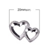Picture of Zinc Based Alloy Embellishments Heart Silver Tone 20mm( 6/8") x 13mm( 4/8"), 20 PCs