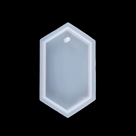 Image de Moule en Silicone Hexagone Blanc 70mm x 38mm, 1 Pièce