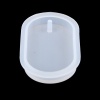 Picture of Silicone Resin Mold For Jewelry Making Oval White 80mm(3 1/8") x 46mm(1 6/8"), 1 Piece