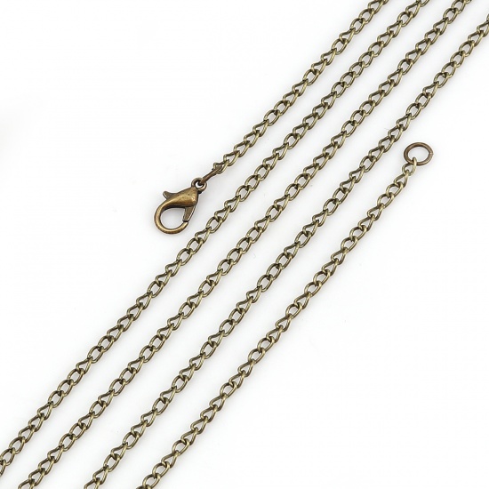 Bild von Eisenlegierung Panzerkette Kette Halskette Bronzefarbe 77cm lang, Kettegröße: 4x2.3mm, 1 Packung ( 12 Stück/Packung)