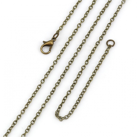 Picture of Iron Based Alloy Link Cable Chain Necklace Antique Bronze 51cm(20 1/8") long, Chain Size: 3x2.2mm( 1/8" x 1/8"), 1 Packet ( 12 PCs/Packet)