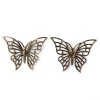 Picture of Iron Based Alloy Embellishments Butterfly Animal Antique Bronze Filigree 61mm(2 3/8") x 47mm(1 7/8"), 30 PCs