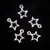 Picture of Zinc Based Alloy Charms Pentagram Star Silver Plated 13mm( 4/8") x 10mm( 3/8"), 100 PCs