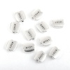 Picture of Zinc Based Alloy Spacer Beads Irregular Antique Silver Message " LOVE " 10mm x 9mm, Hole: Approx 1.4mm, 100 PCs