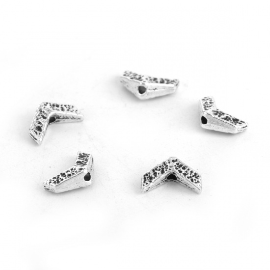 Picture of Zinc Based Alloy Spacer Beads Arrowhead Antique Silver 10mm x 6mm, Hole: Approx 1mm, 200 PCs