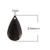 Immagine di Rame Sequins Smaltati Charms Colore Originale Nero Goccia Smalto 21mm x 13mm, 2 Pz