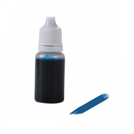 Picture of Mixed DIY Tools For Slime Pigment Liquid Dye Cylinder Blue 60mm(2 3/8") x 21mm( 7/8"), 2 Bottles