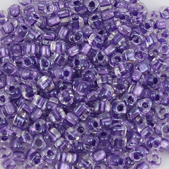 Immagine di (Japan Importazione) Vetro Seme Triangolare Perline Colore Viola Trasparente Colore Interno Come 4.7mmx 4.4mm, Foro: Circa 1.7mm x1.5mm, 10 Grammi (Circa 11 Pz / Grammo)