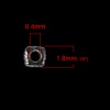 ガラス （日本輸入） スクエアシード ビーズ クリア色 シルバーライン 約 1.8mm x 1.8mm、 穴: 約 0.4mm、 10 グラム (約 75 個/グラム) の画像