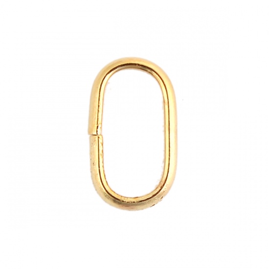 Picture of Stainless Steel Opened Jump Rings Findings Oval Gold Plated 12mm( 4/8") x 7mm( 2/8"), 20 PCs