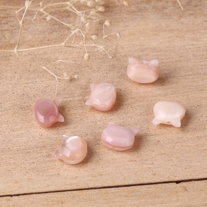 Image de Perles en Coquille Chat 8mm x 7mm, Taille de Trou: 0.7mm, 1 Pièce