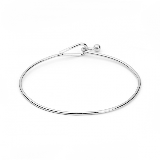 Imagen de Cobre Brazalete Ronda Argentado Puede Abrir 19.5cm longitud, 1 Unidad