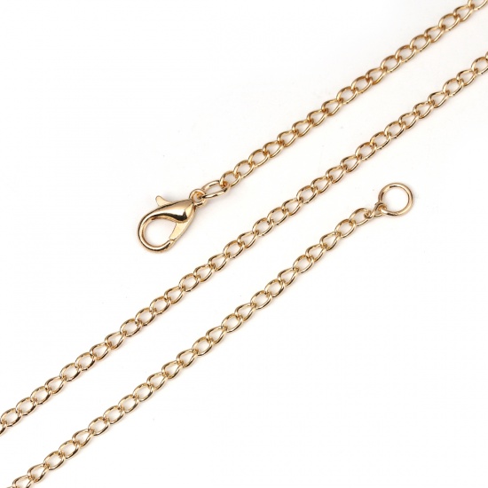 Picture of Iron Based Alloy Link Curb Chain Necklace KC Gold Plated 51cm(20 1/8") long, Chain Size: 4x2.5mm( 1/8" x 1/8"), 1 Packet ( 12 PCs/Packet)