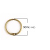 Bild von Eisenlegierung Schlüsselkette & Schlüsselring Ring Bronzefarbe Zum Öffnen 30mm D., 10 Stück