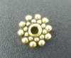 Picture of Zinc Based Alloy Spacer Beads Snowflake Flower Gold Tone Antique Gold About 8mm x 8mm, Hole:Approx 2.1mm, 100 PCs