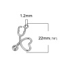 Immagine di Lega di Zinco Charms Stetoscopio Tono Argento Cuore 22mm x 15mm , 20 Pz