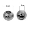 Image de Perle en Alliage Perles de Rocailles Balle Argent Mat 3mm Dia, Taille de Trou: 1.1mm, 250 PCs