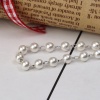 Picture of 304 Stainless Steel & Acrylic Anklet Silver Tone White 22.5cm(8 7/8") long, 1 Piece