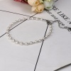 Picture of 304 Stainless Steel & Acrylic Anklet Silver Tone White 22.5cm(8 7/8") long, 1 Piece