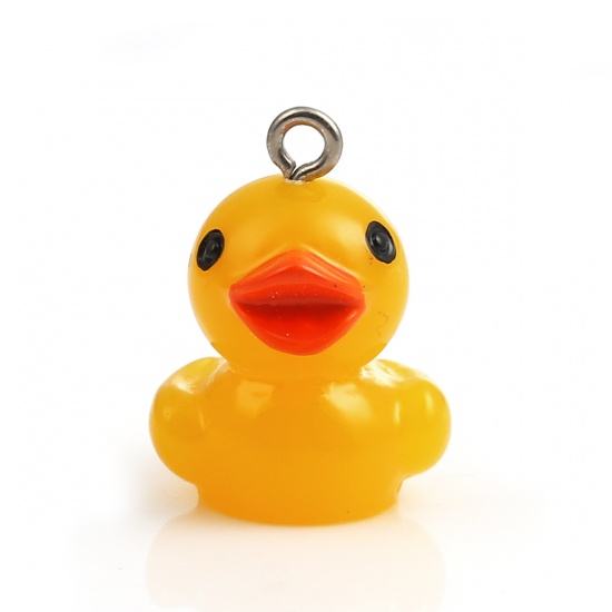 Picture of Resin Charms Duck Yellow 22mm( 7/8") x 19mm( 6/8"), 10 PCs