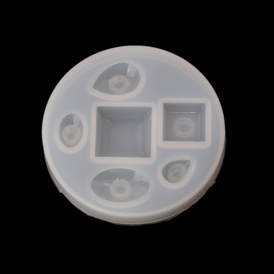 Bild von Silikon Gießform Rund Weiß Geometrisch 8.2cm D., 1 Stück