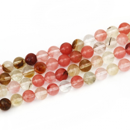Immagine di Cristallo ( Naturale ) Perline Tondo Multicolore Come 10mm Dia., Foro: Circa 1.5mm, 38.5cm Lunghezza, 1 Filo (Circa 40 Pz/Treccia)