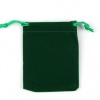 Picture of Velvet Cloth Drawstring Bags Rectangle Green (Usable Space: Approx 7.7x7.2cm) 9cm(3 4/8") x 7.2cm(2 7/8"), 10 PCs