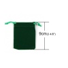 別珍 布/巾着袋 長方形 緑 （使用可能なスペース:約 7.7x7.2cm) 9cm x 7.2cm、 10 個 の画像