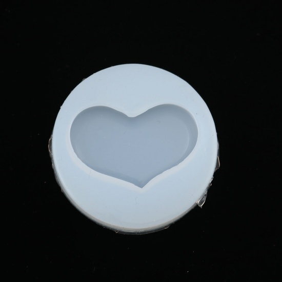 シリコン型・モールド シリコーン 円形 白 ハート 4.3cm 直径、 3 個 の画像