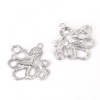 Picture of Zinc Based Alloy Ocean Jewelry Pendants Octopus Silver Tone 57mm(2 2/8") x 55mm(2 1/8"), 5 PCs