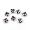 Picture of Zinc Based Alloy Spacer Beads Flower Antique Silver 10mm x 10mm, Hole: Approx 2mm, 50 PCs