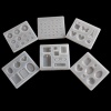 Picture of Silicone Resin Mold For Jewelry Making Rectangle White Button 89mm(3 4/8") x 79mm(3 1/8"), 1 Piece