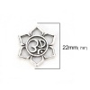 Picture of Zinc Based Alloy Charms Flower Antique Silver Yoga OM/ Aum 22mm( 7/8") x 20mm( 6/8"), 20 PCs