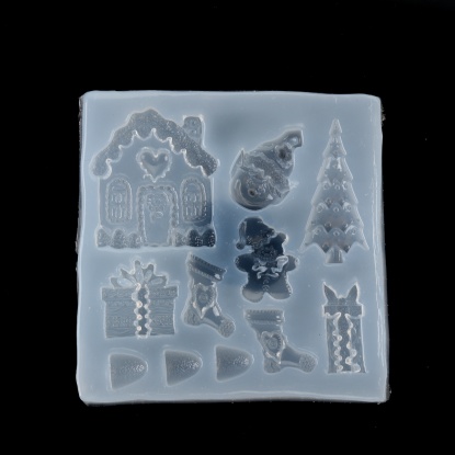 シリコン型・モールド シリコーン 正方形 白 クリスマス 82mm x 82mm、 1 個 の画像