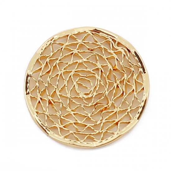 Picture of Copper Embellishments 18K Real Gold Plated Round Mesh 15mm( 5/8") Dia., 2 PCs