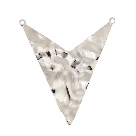 Picture of Copper Connectors Arrowhead 18K Real Platinum Plated 49mm(1 7/8") x 42mm(1 5/8"), 2 PCs
