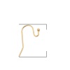 Picture of Copper Ear Wire Hooks Earring Findings 18K Real Gold Plated 21mm( 7/8") x 11mm( 3/8"), Post/ Wire Size: (21 gauge), 20 PCs