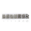 Picture of Stainless Steel Opened Jump Rings Findings Silver Tone Mixed 10mm Dia. - 3mm Dia., 1 Box (Approx 770 PCs/Box)