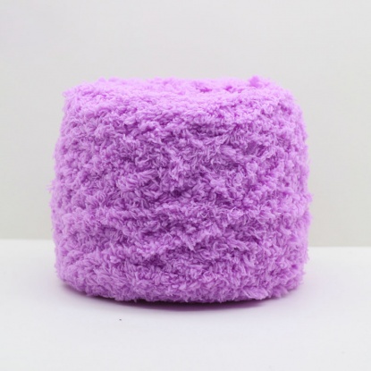 Image de Fil à Tricoter Super Doux en Tissu Polaire Velours Violet 3mm, 1 Pelote